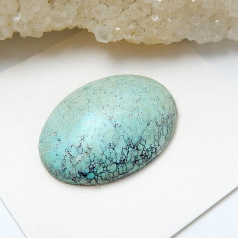 Natural Turquoise Oval Flatback Gemstone Cabochon, 23x17x4mm, 11ct - MyGemGarden