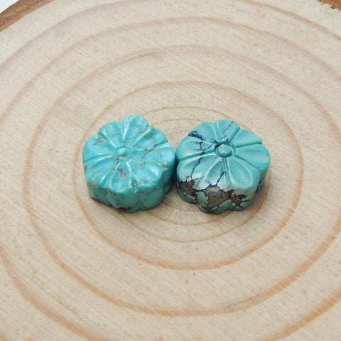 2pcs Natural Turquoise Gemstone Cabochons, 10x5mm, 1.6g - MyGemGarden