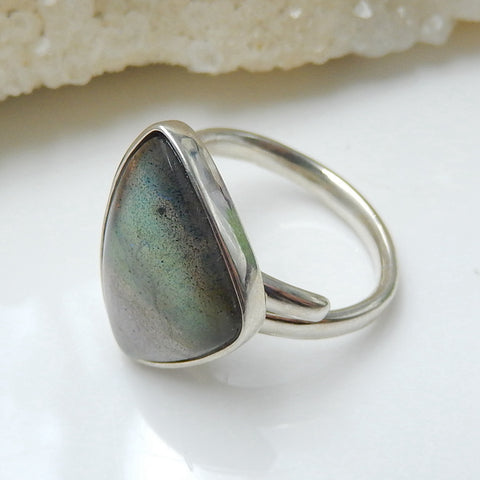 Wholesale 1 piece Labradorite Ring handmade customizable Ring, silver ring Gift For Her, 5.1g - MyGemGarden