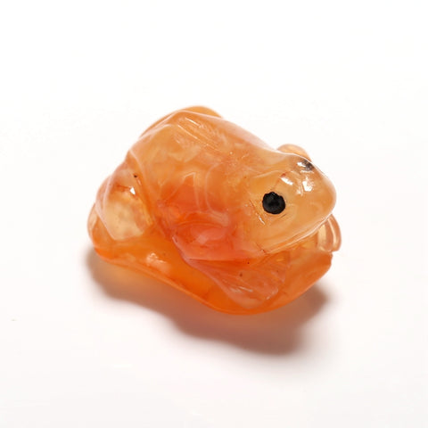 Hot !! Natural Red Agate Carved Frog Cabochon, 26x17x15mm, 8.8g - MyGemGarden