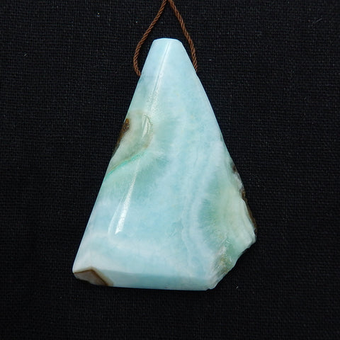 New, Drusy Hemimorphite Gemstone Pendant Bead, 61x40x10mm, 37.6g - MyGemGarden