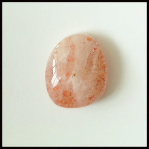 Natural Sunstone Drop Gemstone Cabochon, 15x13x6mm, 2.4g - MyGemGarden