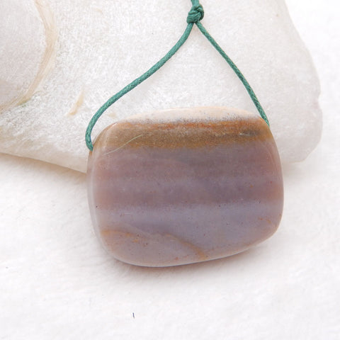 Naturel Exquis Multicolor Sculpté Ocean Jasper Rectangle Gemstone Pendentif Perle, 40X30X9mm, 21.6g