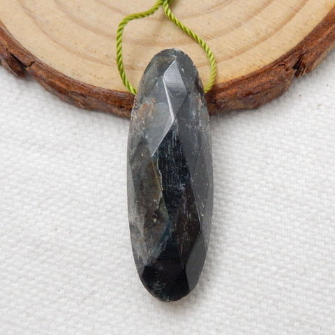 Natural Blue Kyanite Gemstone Pendant Bead, 35x12x8mm, 7.5g - MyGemGarden