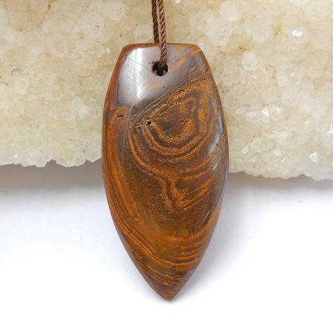 Nouveau, perle pendentif en pierre gemme percée d'opale Boulder naturelle, 37x33x7mm, 9.7g