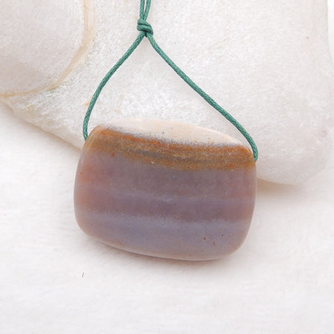 Naturel Exquis Multicolor Sculpté Ocean Jasper Rectangle Gemstone Pendentif Perle, 40X30X9mm, 21.6g