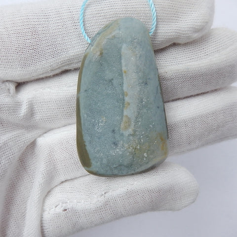 Drusy Quartz Gemstone Natural Pendant Bead, 43x26x10mm, 18.3g - MyGemGarden