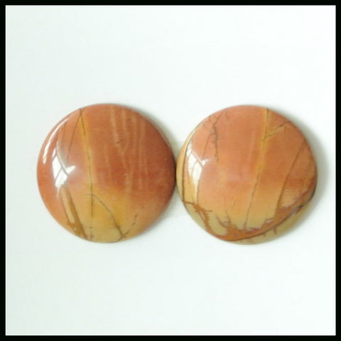 Natural Multi-Color Picasso Jasper 15mm Round Cabochons Pair, 15x15x4mm, 3.1g - MyGemGarden