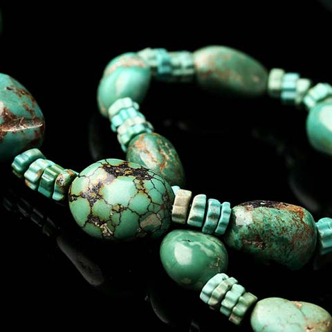 New Fashion Green Turquoise Gemstone Jewelry Loose Beads, 30.6g - MyGemGarden