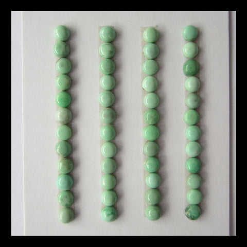 48 PCS Chrysocolla 4mm round cabochons, 4x4x1mm, 2.8g - MyGemGarden