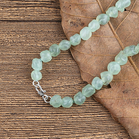 New! ! Natural Prehnite Gemstone Necklace, 1 Strand, 20 inch, 62g