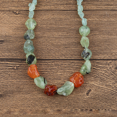 New! ! Natural Prehnite Gemstone Necklace, Adjustable Necklace, 1 Strand, 22-32 inch, 138g