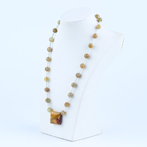 Natural Mookaite Jasper,Blue Aquamarine Gemstone Necklace