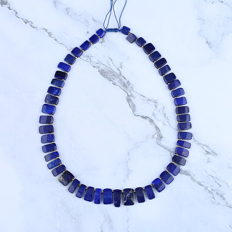 Natural Lapis Lazuli Jewelry Necklace, Adjustable necklace, 1 Strand, 20-30 inch, 55g