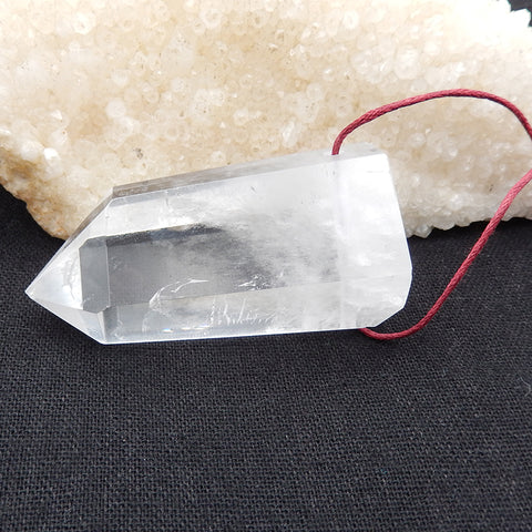 Natural White Quartz Pendant Bead 60x31x22mm 59.1g