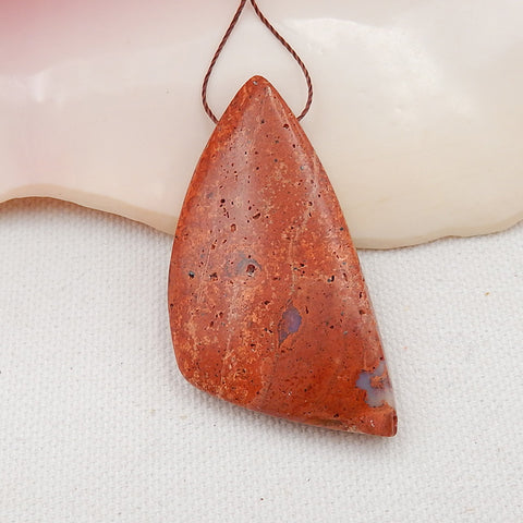 Natural Australia Red Opal Drilled Gemstone Pendant Bead, 52x28x8mm, 14.7g - MyGemGarden