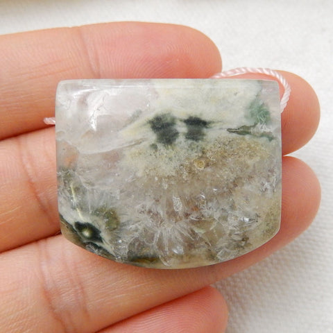 Natural Ocean jasper Gemstone Pendant Bead, Natural Stone, 29x25x9mm, 13.5g - MyGemGarden