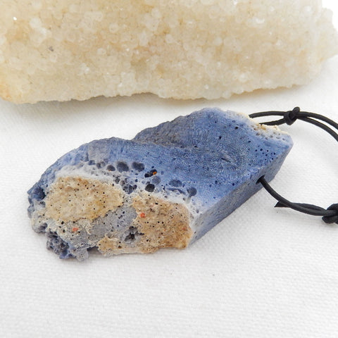 Nugget Blue coral Gemstone Pendant Bead, 75x41x15mm, 50.1g - MyGemGarden