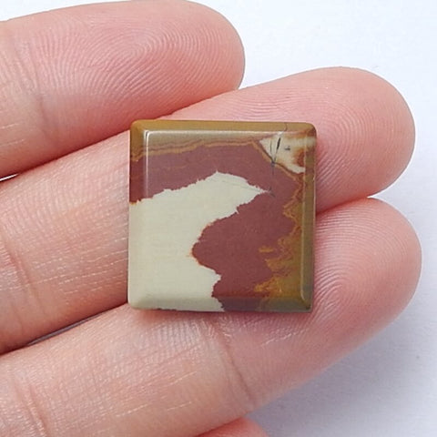 Natural Us Biggs Jasper Square Gemstone Cabochon, 17x3mm, 1.9g - MyGemGarden