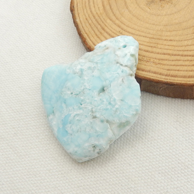 Nugget Larimar Gemstone Pendant, Raw Larimar Pendant, 48x41x7mm, 16.7g