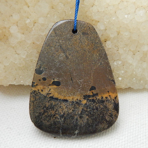 Natural Chohua Jasper Drilled Gemstone Pendant Bead, 45x33x8mm, 19.8g - MyGemGarden