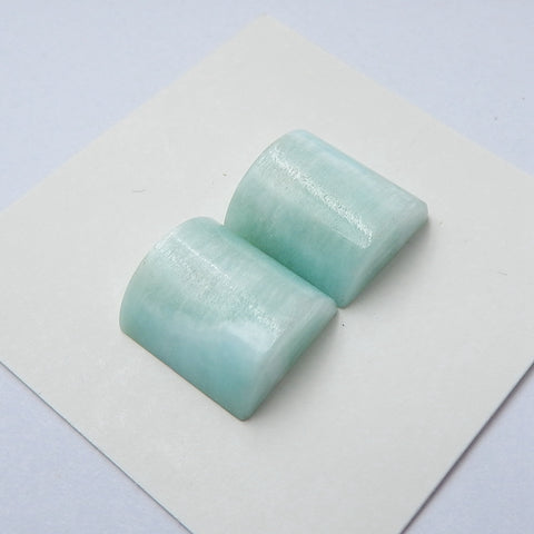 Natural Hemimorphite Gemstone Cabochon Pair, 12x11x5mm, 3.55g - MyGemGarden