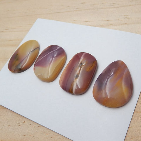 4 Pcs Mookaite Jasper Gemstone Cabochon, 30x20x5mm, 27x20x6mm, 19.8g - MyGemGarden