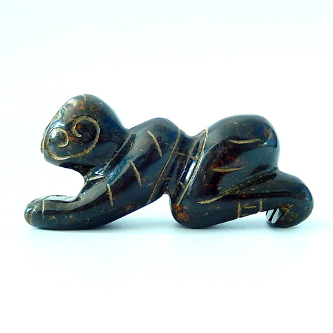 Art Of Work Carved Nephrite Jade Lion Pendant Beads, 75x27x24mm, 81.3g - MyGemGarden