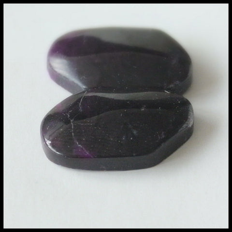 Natural Sugilite Gemstone Cabochon Pair, 16x11x4 mm, 3.1g - MyGemGarden