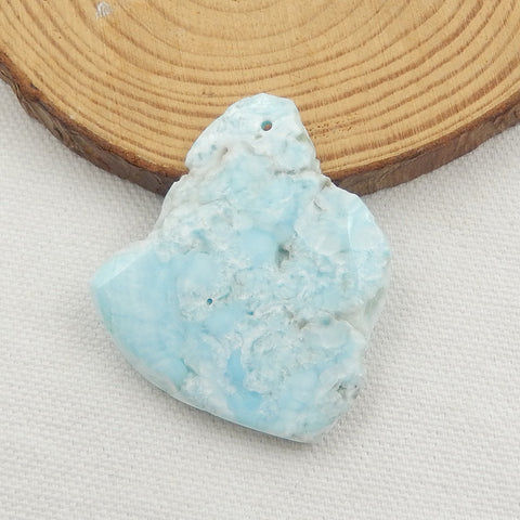 Nugget Larimar Gemstone Pendant, Raw Larimar Pendant, 48x41x7mm, 16.7g