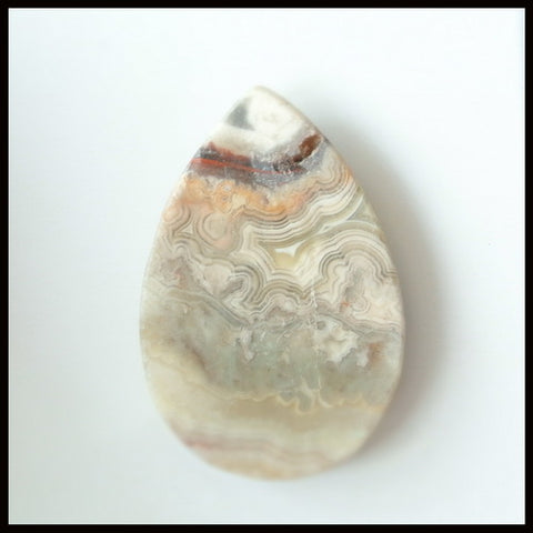 Natural Crazy Lace Agate Gemstone Cabochon 39x26x4mm,7.75g - MyGemGarden