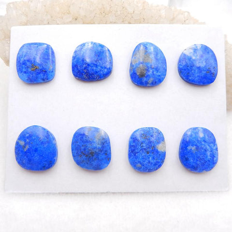 8 Pcs Natural Lapis Lazuli Flatback Gemstone Cabochons, 18x17x4mm, 20x16x4mm, 23.9g