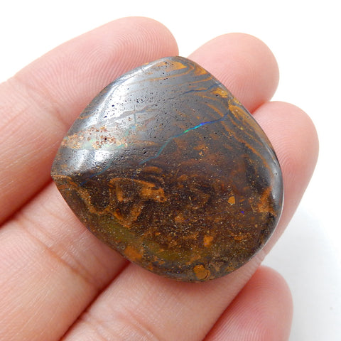 Natural Boulder opal Gemstone Cabochon, 28x25x9mm, 11.4g - MyGemGarden