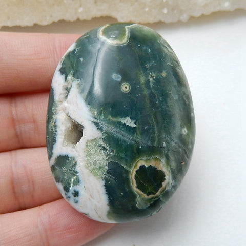 Ocean Jasper Gemstone Cabochon, Nugget Cabochon, 46x35x16mm, 40.2g - MyGemGarden