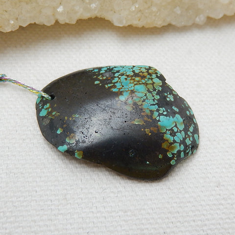 Nugget gemstone Turquoise Pendant, Best Jewelry Handmade DIY Jewelry Making, 36x25x7mm, 7.8g - MyGemGarden