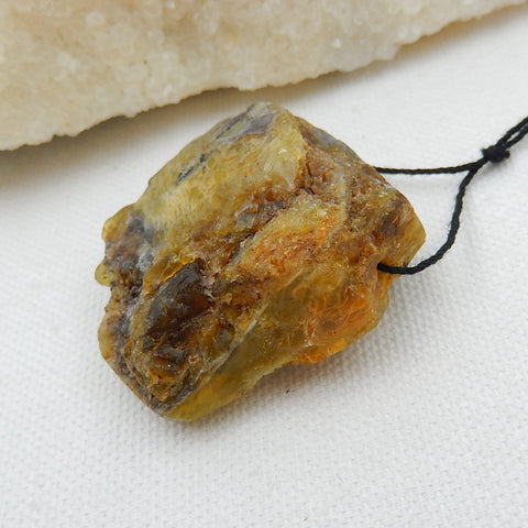 Nugget Yellow Opal Gemstone Pendant Fashion jewelry Necklace, 39x36x20mm, 24.8g - MyGemGarden