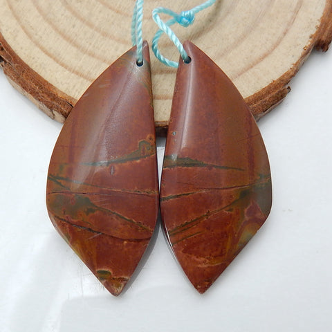 Natural Multi-Color Picasso jasper Earrings Pair, stone for Earrings making, 40x18x6mm, 10.4g - MyGemGarden