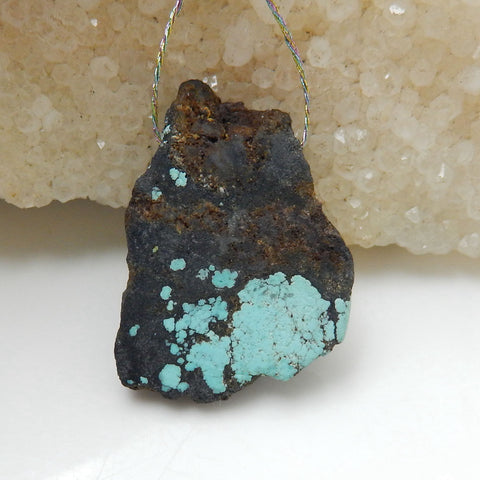 Nugget gemstone Turquoise Pendant, 31x22x9mm, 6.2g - MyGemGarden