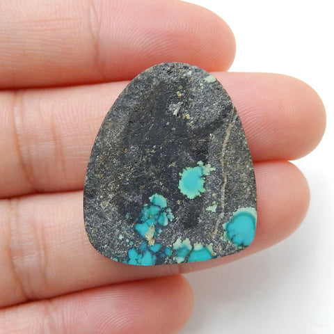 Natural Turquoise Flatback Gemstone Cabochon, 26x23x6mm, 5.6g - MyGemGarden