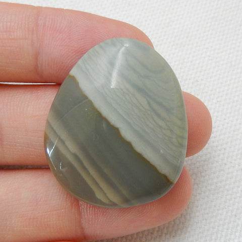 Natural Wave Jasper Gemstone Cabochon, 30x25x6mm, 7.5g - MyGemGarden