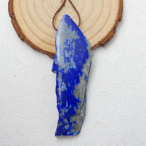 Nugget Lapis Lazuli Material Gemstone Pendant Bead, 66x21x5mm, 12.4g - MyGemGarden