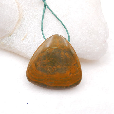 Natural Ocean Jasper Pendant Bead 35X8mm, 16.6g