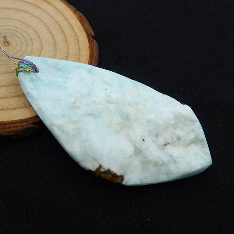 New, Natural Hemimorphite Gemstone Pendant Bead, 67x37x10mm, 27.2g - MyGemGarden