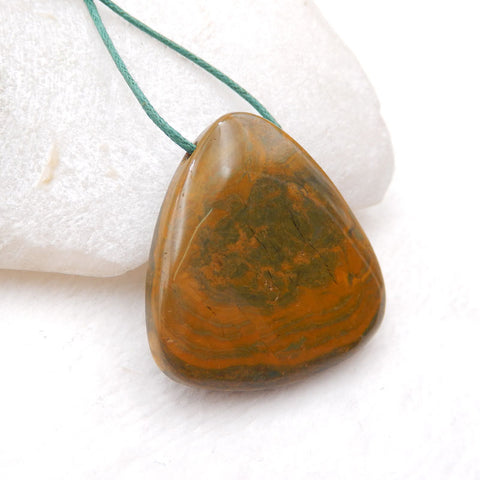 Natural Ocean Jasper Pendant Bead 35X8mm, 16.6g