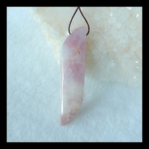 Pink Tourmaline Pendant Bead, 44x11x5mm, 11.2g - MyGemGarden