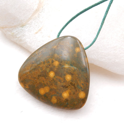 Natural Ocean Jasper Pendant Bead 35X8mm, 16.6g