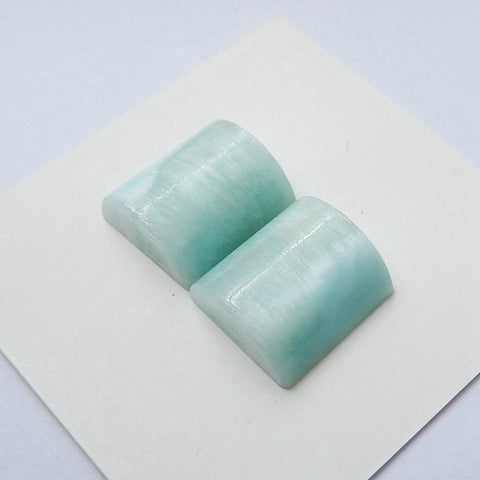 Natural Hemimorphite Gemstone Cabochon Pair, 12x11x5mm, 3.55g - MyGemGarden