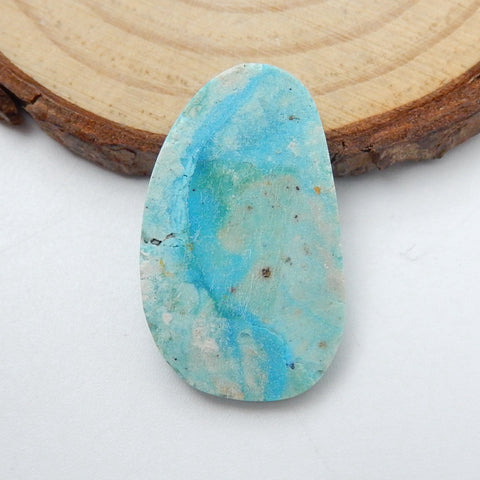 Natural Turquoise Flatback Gemstone Cabochon, 26x16x3.5mm, 1.6g - MyGemGarden