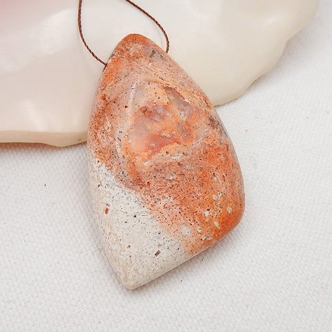 Natural Australia Red Opal Drilled Gemstone Pendant Bead, 58x33x10mm, 23.9g - MyGemGarden