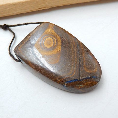 New, Natural Boulder opal Drilled Gemstone Pendant Bead, 39x24x11mm, 20.1g - MyGemGarden